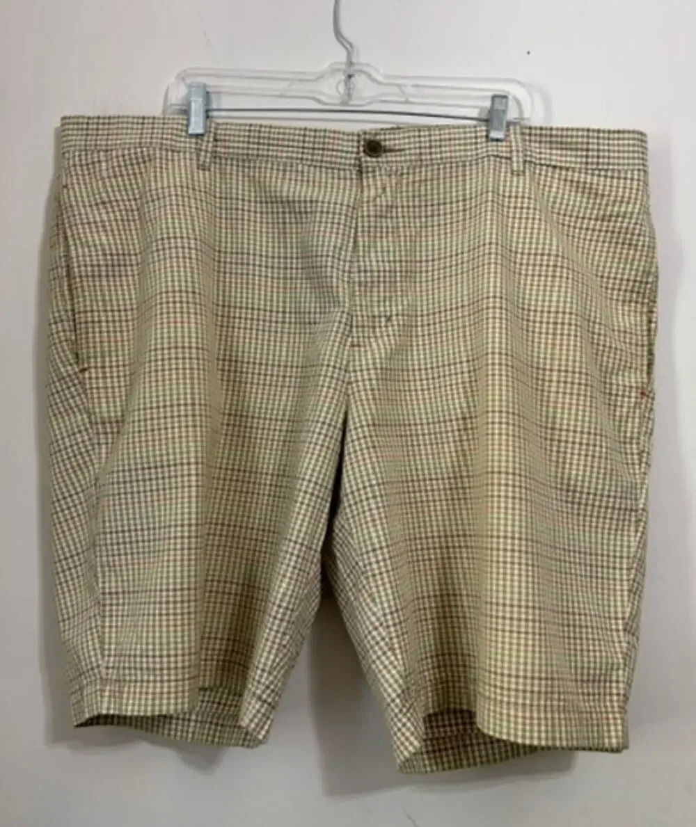 Tommy Bahama Shorts Plaid Golf Size 42 100% Cotton Preppy Flat Front